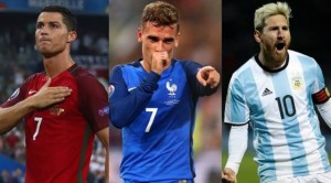 Pemain Terbaik Dunia 2016: Ronaldo, Griezmann, atau Messi?