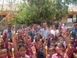 Jasa Raharja Gandeng Rumah Sakit  AL Kunjungi Sekolah