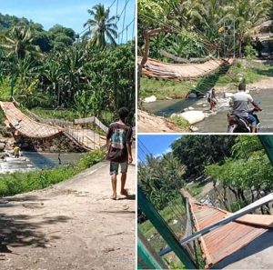 Jembatan Gantung Arawawo Ambruk, Bupati Roby Idong Perintahkan Kadis PUPR segera Perbaiki