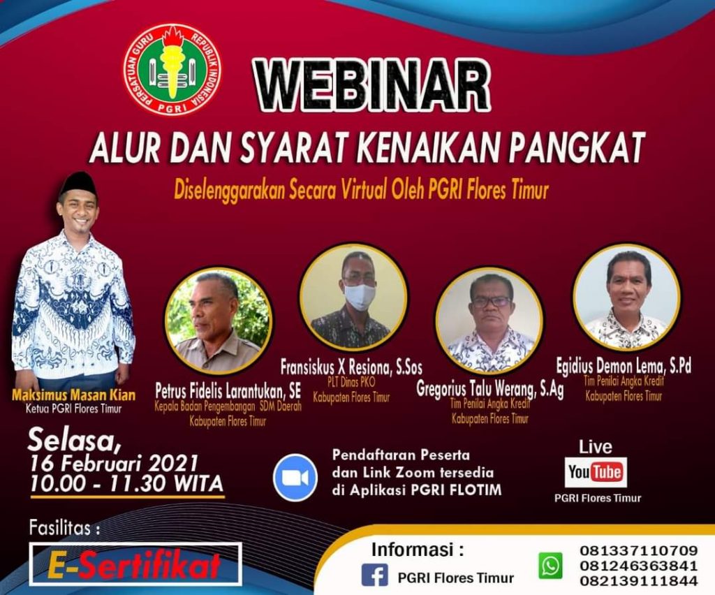 PGRI Flotim Gelar Webinar Alur Naik Pangkat Guru