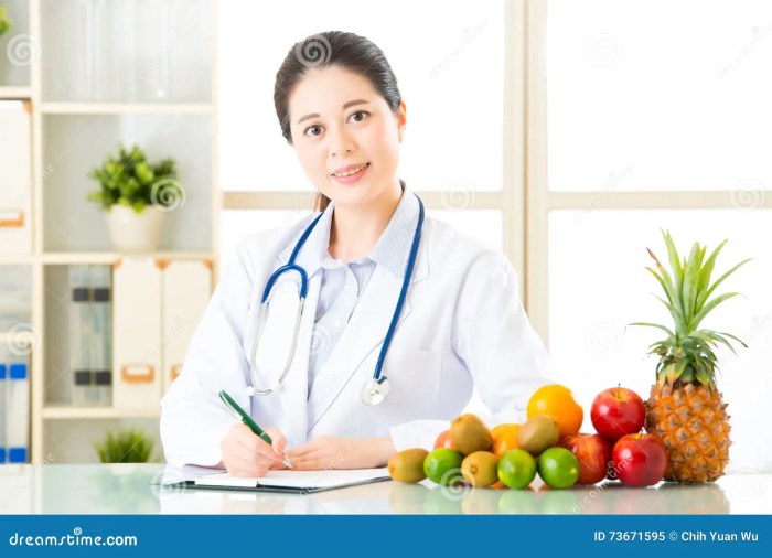 Diet nutritionist doctor writing asian plan young eating healthy female adult