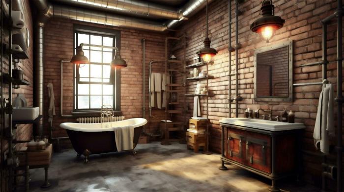 Industrial bathroom ideas decor stays unique metal walls bathrooms corrugated steel vanity trends