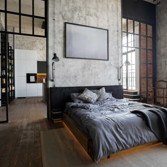 Industrial bedroom edgy beds statement making digsdigs