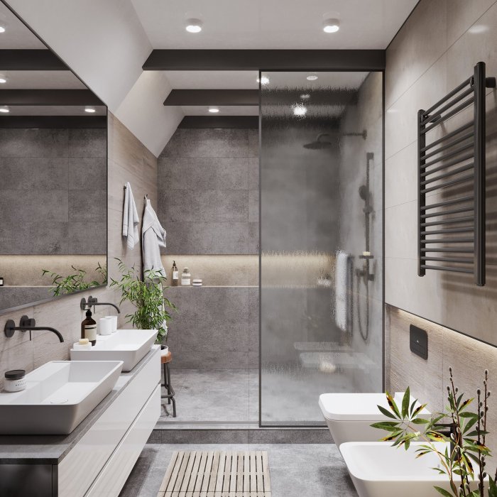 Bathroom apartment small studio apartments design beautiful ideas flat modern tiles horizontal interior yodezeen kiev bathrooms tile low style decoration