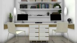 Furniture ruang kantor layouts desain guru arrangement interior kecil suburbs