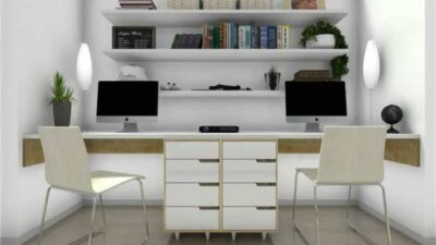 Furniture ruang kantor layouts desain guru arrangement interior kecil suburbs